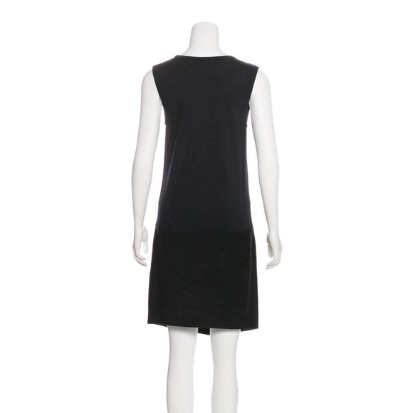 RAQUEL ALLEGRA | Lambskin & Silk Contrast Shift Dress in Black | M - Picture 4 of 13